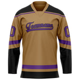 Custom Old Gold Purple Solid Colour Hockey Jersey