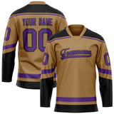 Custom Old Gold Purple Solid Colour Hockey Jersey