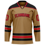 Custom Old Gold Red Solid Colour Hockey Jersey