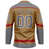 Custom Old Gold Gray Solid Colour Hockey Jersey