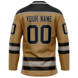 Custom Old Gold Black Solid Colour Hockey Jersey