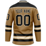 Custom Old Gold Black Solid Colour Hockey Jersey