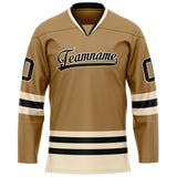 Custom Old Gold Cream Solid Colour Hockey Jersey