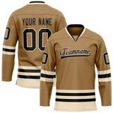 Custom Old Gold Cream Solid Colour Hockey Jersey