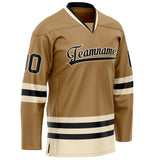 Custom Old Gold Cream Solid Colour Hockey Jersey