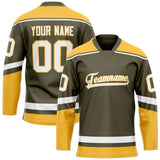 Custom Olive Gold Solid Colour Hockey Jersey