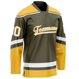 Custom Olive Gold Solid Colour Hockey Jersey