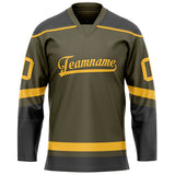 Custom Olive Gold Solid Colour Hockey Jersey