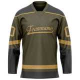 Custom Olive Old Gold Solid Colour Hockey Jersey