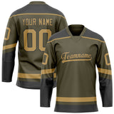 Custom Olive Old Gold Solid Colour Hockey Jersey