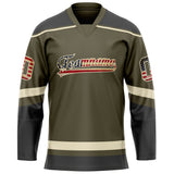 Custom Olive Cream Solid Colour Hockey Jersey