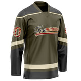 Custom Olive Cream Solid Colour Hockey Jersey