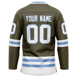 Custom Olive White Solid Colour Hockey Jersey