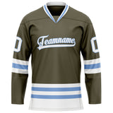 Custom Olive White Solid Colour Hockey Jersey