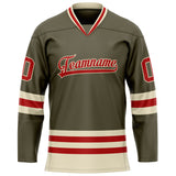 Custom Olive Red Solid Colour Hockey Jersey