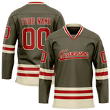 Custom Olive Red Solid Colour Hockey Jersey