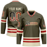 Custom Olive Cream Solid Colour Hockey Jersey