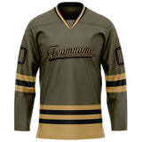 Custom Olive Black Solid Colour Hockey Jersey