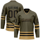 Custom Olive Black Solid Colour Hockey Jersey