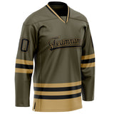 Custom Olive Black Solid Colour Hockey Jersey