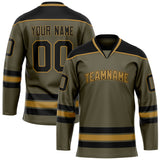 Custom Olive Black Solid Colour Hockey Jersey