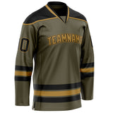 Custom Olive Black Solid Colour Hockey Jersey