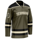 Custom Olive Black Solid Colour Hockey Jersey