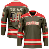 Custom Olive Red Solid Colour Hockey Jersey