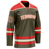 Custom Olive Red Solid Colour Hockey Jersey