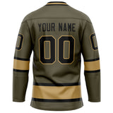 Custom Olive Old Gold Solid Colour Hockey Jersey