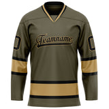 Custom Olive Old Gold Solid Colour Hockey Jersey