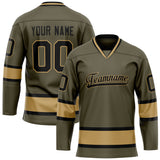 Custom Olive Old Gold Solid Colour Hockey Jersey