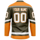 Custom Olive Orange Solid Colour Hockey Jersey