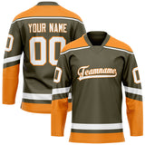 Custom Olive Orange Solid Colour Hockey Jersey