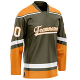 Custom Olive Orange Solid Colour Hockey Jersey