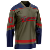 Custom Olive Navy Solid Colour Hockey Jersey