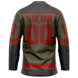 Custom Olive Red Solid Colour Hockey Jersey