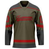 Custom Olive Red Solid Colour Hockey Jersey