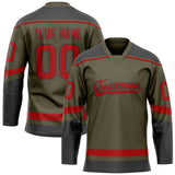 Custom Olive Red Solid Colour Hockey Jersey