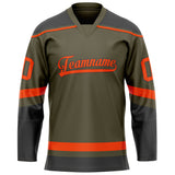 Custom Olive Orange Solid Colour Hockey Jersey