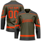 Custom Olive Orange Solid Colour Hockey Jersey