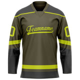 Custom Olive Neon Yellow Solid Colour Hockey Jersey