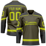 Custom Olive Neon Yellow Solid Colour Hockey Jersey