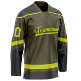 Custom Olive Neon Yellow Solid Colour Hockey Jersey