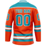 Custom Orange Teal Solid Colour Hockey Jersey