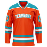 Custom Orange Teal Solid Colour Hockey Jersey