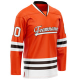 Custom Orange White Solid Colour Hockey Jersey