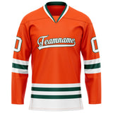 Custom Orange White Solid Colour Hockey Jersey