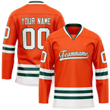 Custom Orange White Solid Colour Hockey Jersey