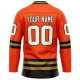 Custom Orange Black Solid Colour Hockey Jersey